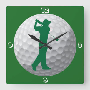 Golfball-Uhr Quadratische Wanduhr