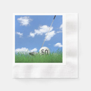 Golfball und Club zum 60. Geburtstag Serviette