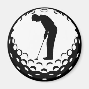 GOLFBALL UND GOLFSPIELER MAGNET