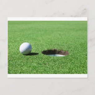 Golfball und Loch Postkarte
