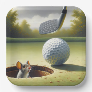 Golfball und Maus Pappteller