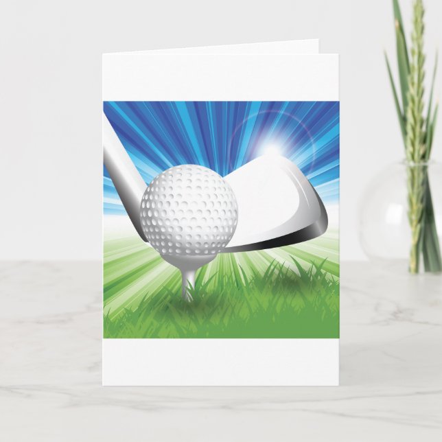 Golfball und T-Shirt Grußkarten Karte (Vorderseite)