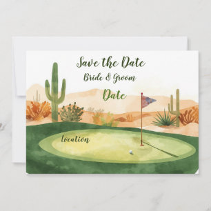 Golfball und Tee mit Liebe Save-the-Date Einladung