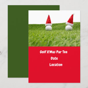 Golfball und Weihnachtsmannmütze für den Weihnacht Einladung