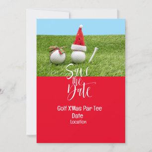Golfball und Weihnachtsmannmütze für den Weihnacht Einladung