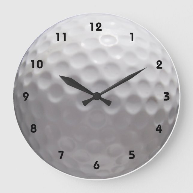 Golfball-Wall-Uhr mit Zahlen Große Wanduhr (Vorderseite)