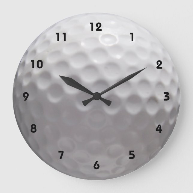 Golfball-Wall-Uhr mit Zahlen Große Wanduhr (Vorderseite)