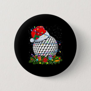 Golfball-Weihnachtsmannmütze Weihnachtsbeleuchtung Button