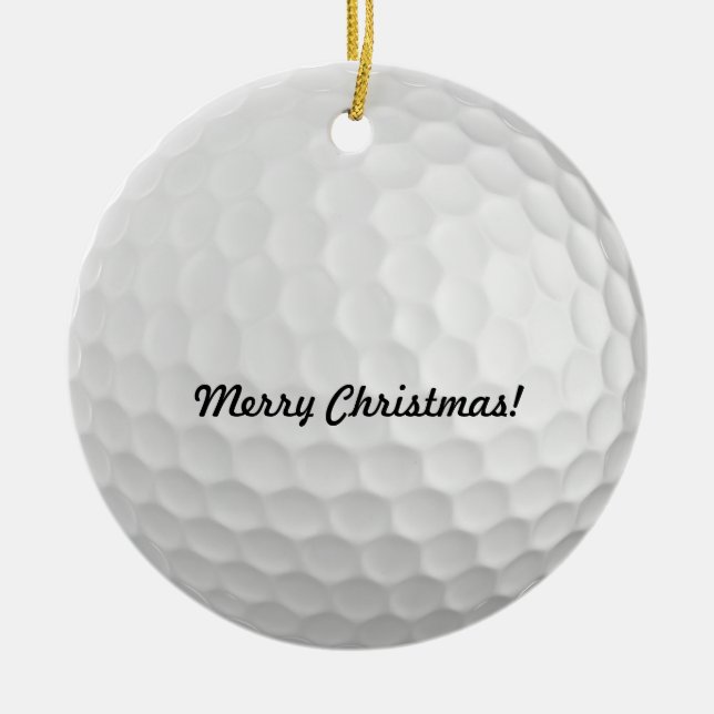 Golfball-Weihnachtsverzierungen Keramik Ornament (Vorne)