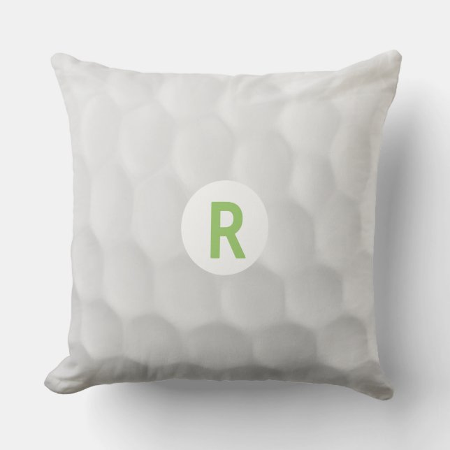Golfball-Wurfs-Kissen des Monogramm-R Kissen (Vorderseite)