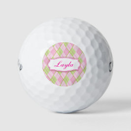 Golfbälle, kariert, personalisiert, Golfbälle