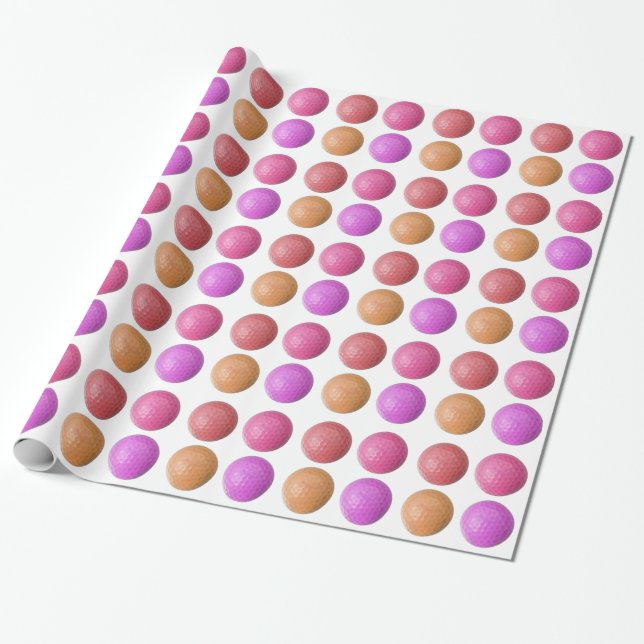 GOLFBÄLLE KOPIEREN FÜR FRAUEN, ROSA GESCHENKPAPIER (Ungerollt)