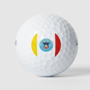 Golfbälle mit Flagge von Columbus, Ohio