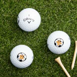 Golfbälle mit individuellem Monogramm und Fußballd
