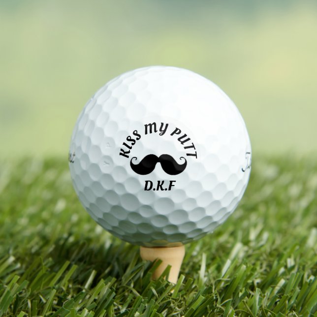 Golfbälle mit Personalisiertem Text "Kiss my putt" (Insitu T-Shirt)