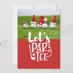 Golfbälle mit Weihnachtsmannmützen Weihnachten Ein Einladung
