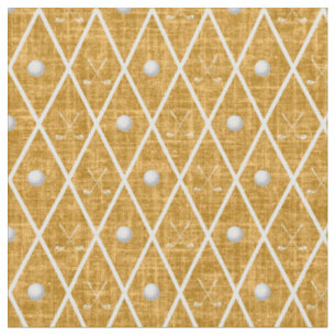Golfbälle & Schläger Argyle auf goldenem Gelb Stoff