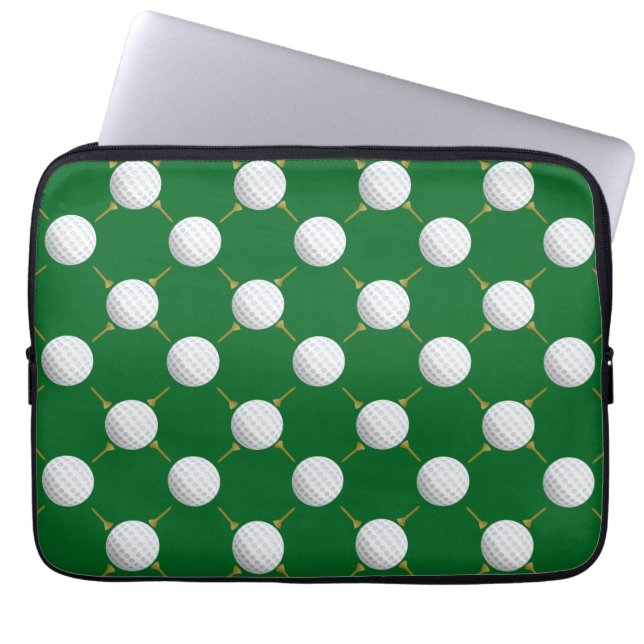 Golfbälle und T-Shirts auf Green Laptopschutzhülle (Vorderseite)