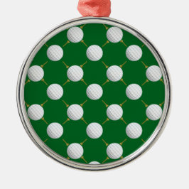 Golfbälle und T-Shirts auf Green Silbernes Ornament