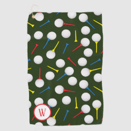 Golfbälle und T-Shirts Gemustert Golfer Monogram Golfhandtuch