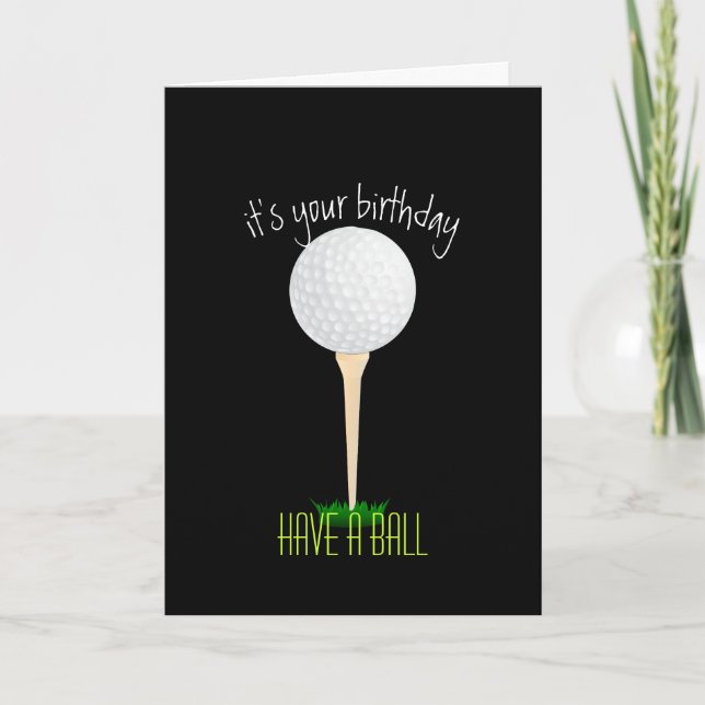 Golfballgeburtstagskarte für Golfspieler Karte (Vorderseite)