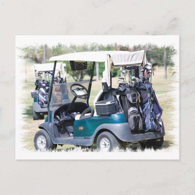 Golfcart Postcard Postkarte (Vorderseite)