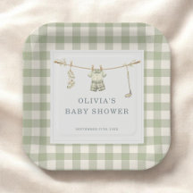 Golfclub Gingham Salbeigrün Baby Shower Party