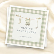 Golfclub Gingham Salbeigrüne Babyparty