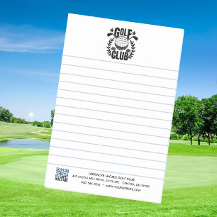 Golfclub-Logo und QR-Code liniert     Notizblock