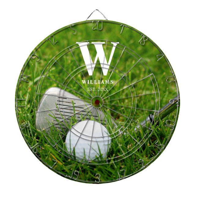 Golfclub und Ball Personalisiert Dartscheibe (vorne)