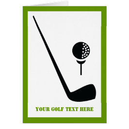 Golfclub und vertikale Grußkarte