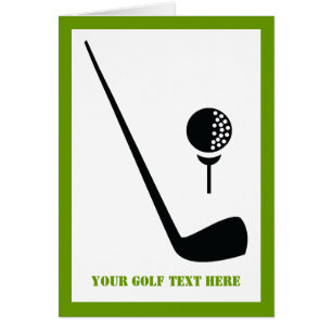 Golfclub und vertikale Grußkarte