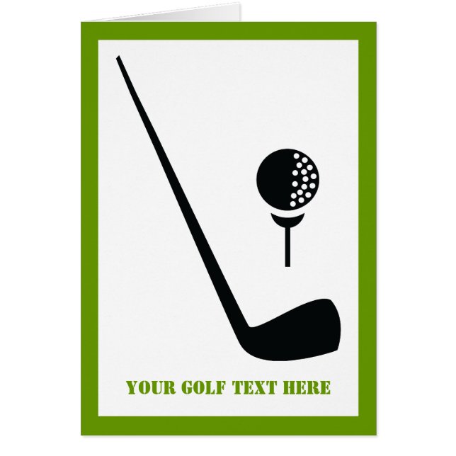 Golfclub und vertikale Grußkarte (Vorne)