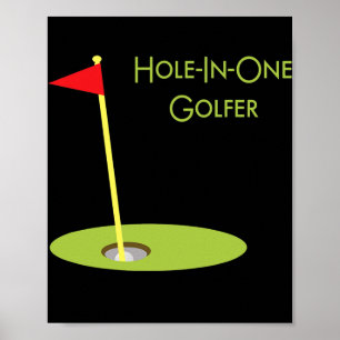 Golfdesign mit dem Thema Hole-in-One-Golfer-Sport Poster