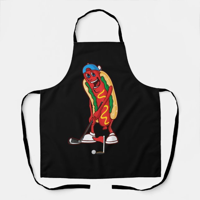 Golfen Hot Dog Golf Niedlich Golfer Meme Sport Schürze (Vorderseite)