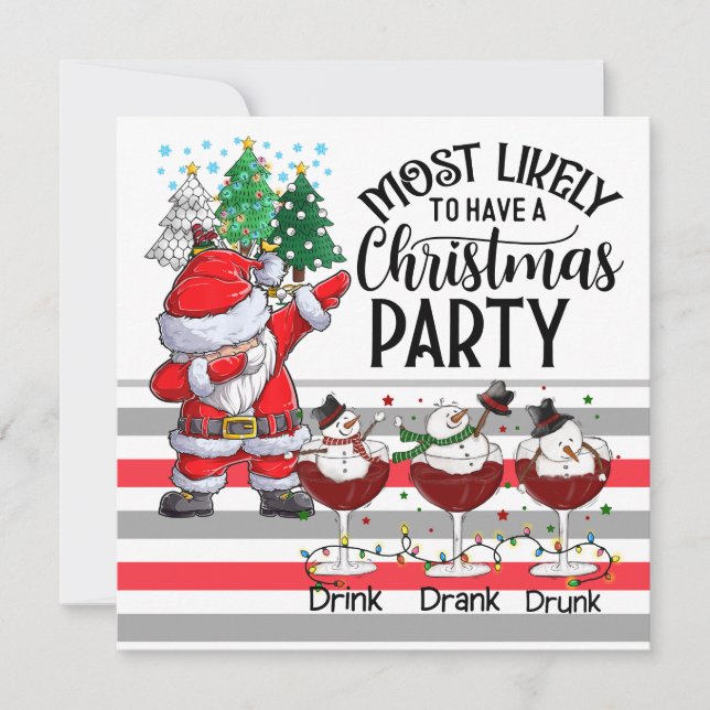 Golfen mit Weihnachts-Party-Golfer des Weihnachtsm Einladung (Vorderseite)