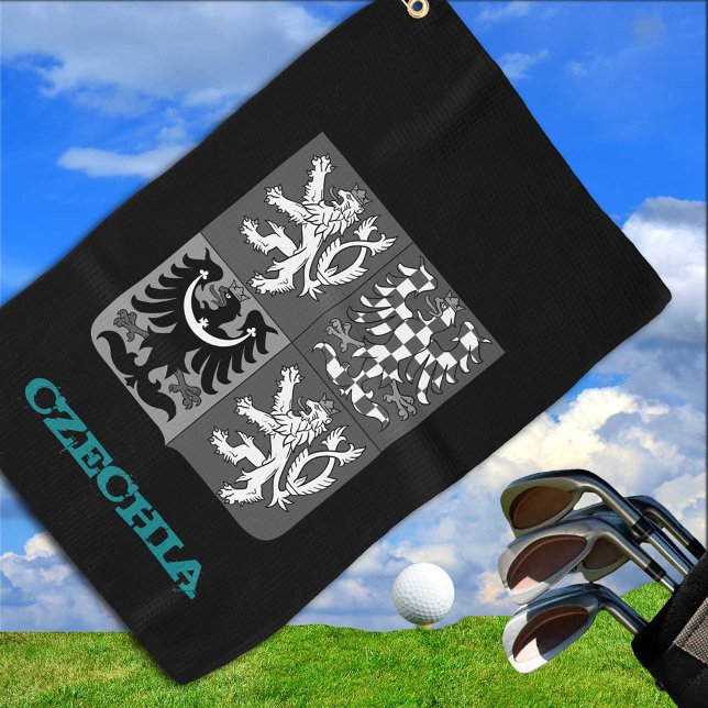 Golfend Tschechische Republik & Tschechisches Wapp Golfhandtuch (Von Creator hochgeladen)