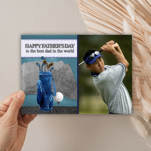 Golfender Vater Golfer-Foto Frohen Vatertag Karte