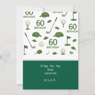 Golfer 60. Geburtstag für Cat Lover Einladung