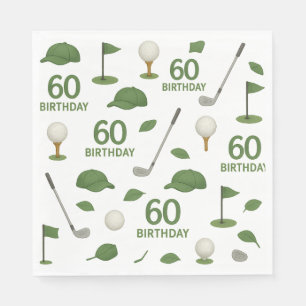 Golfer 60. Geburtstag mit Golfball und Eisen Serviette