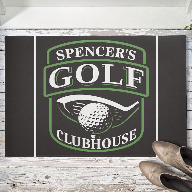 Golfer ADD NAME Pro Golf Player Club Clubhaus Fußmatte (Von Creator hochgeladen)