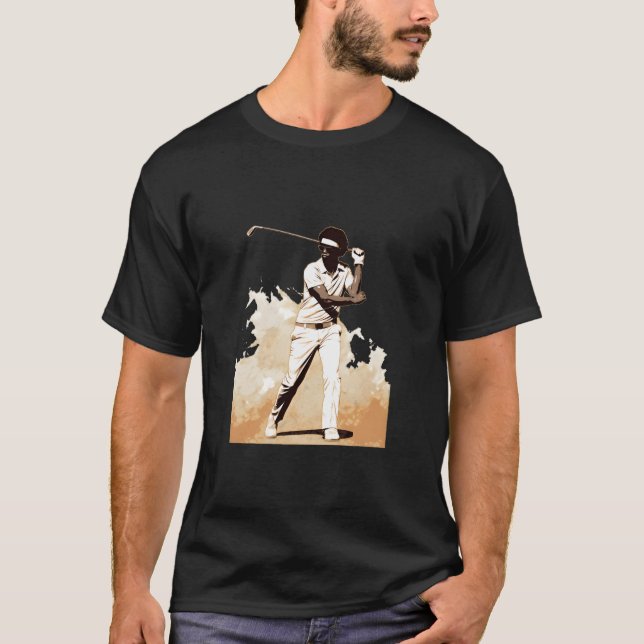 Golfer Afro Man Golf Player Afrikanischer Golfi T-Shirt (Vorderseite)