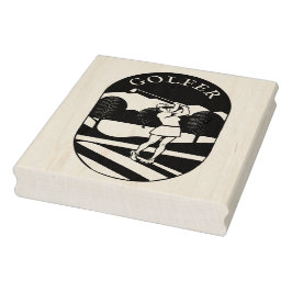 Golfer-Ahornholz-Briefmarke Gummistempel
