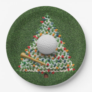 Golfer auf Grün für Weihnachten Golfer Pappteller