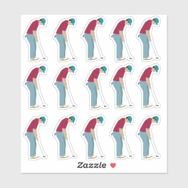 Golfer Aufkleber (Blatt)