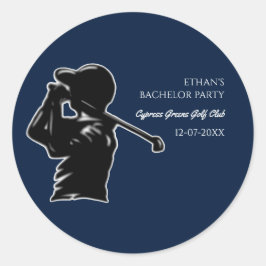 Golfer Bachelor Party Golftrip Classic Stilvoll Runder Aufkleber