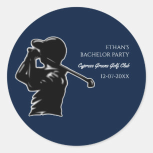 Golfer Bachelor Party Golftrip Classic Stilvoll Runder Aufkleber
