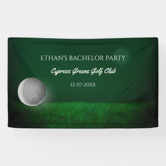 Golfer Bachelor Party - Green Golf Ball - Golfspie Banner (Horizontal)
