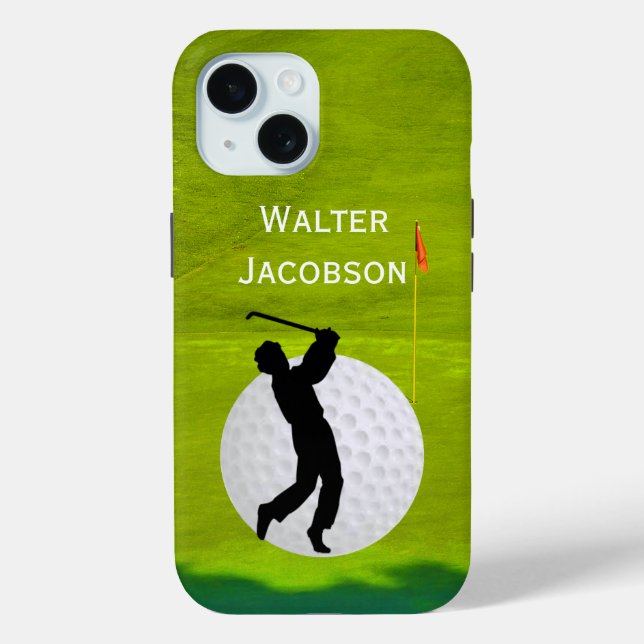 Golfer, Ball, Grün, Silhouette Case-Mate iPhone Hülle (Rückseite)