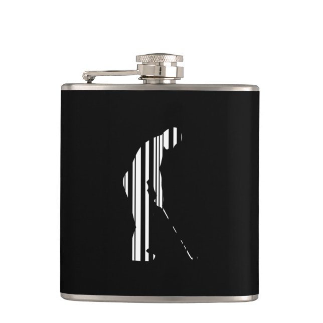 GOLFER BAR CODE Golf Golfen Sport Muster Design Flachmann (Vorderseite)